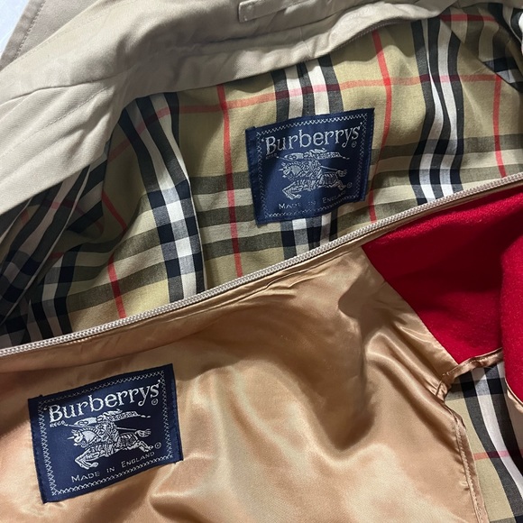 Vintage Burberry London beige Detachable Hood Trench Rain - Picture 2 of 7